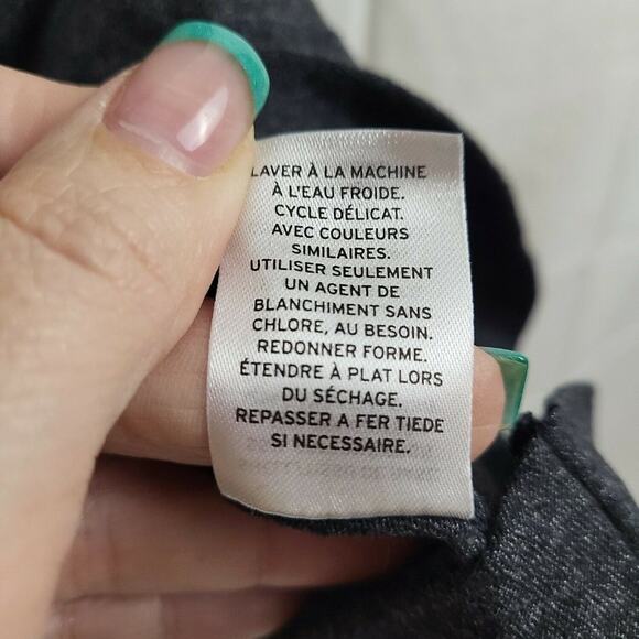 Caslon Women's Size M Short Cap Sleeve Tie Waist Peplum Blouse Gray Marl New - Picture 8 of 10